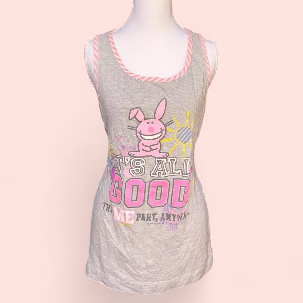 Y2K It’s Happy Bunny Tank Top — Jim Benton 2000’s Graphic Humor Shirt